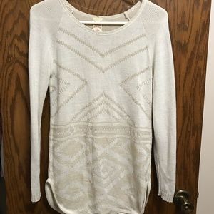 Long cream sweater